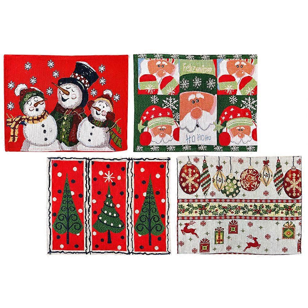 Christmas Table Mats Decorative Place Mats for Xmas 8Pcs Party Use