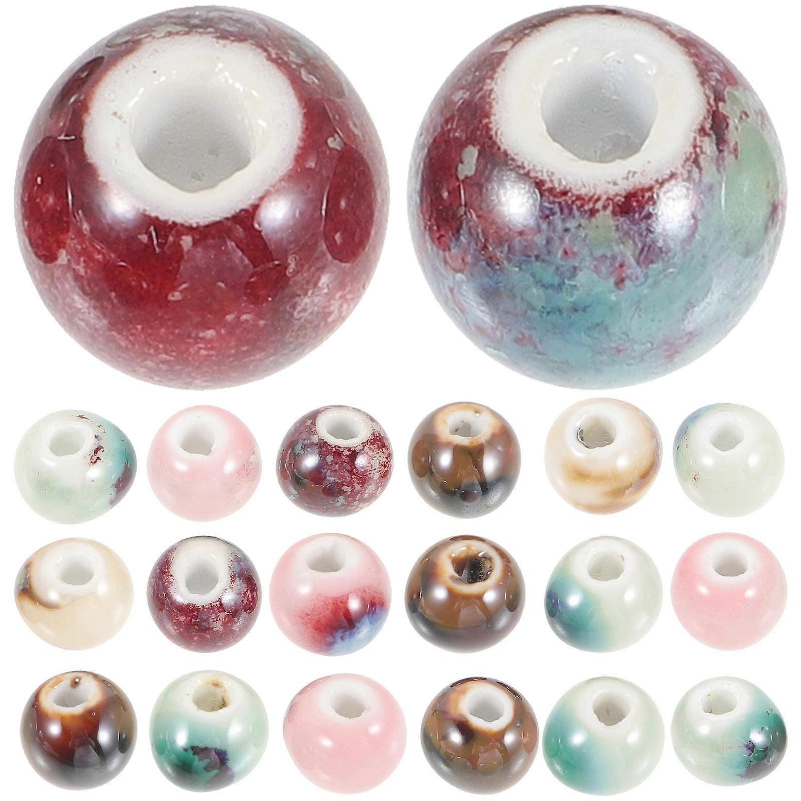 Small Ceramic Beads 100 Pcs DIY Design Beads For Handicrafts Round Shape Ideal For Home Decor Projects