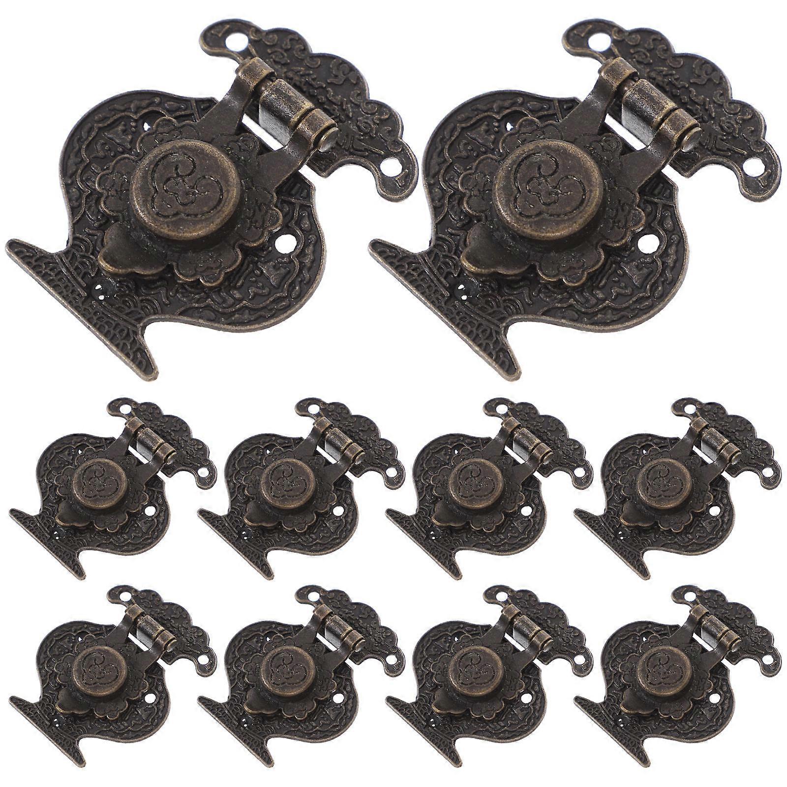 50Pcs Hasp Lock for Wooden Case Latch with Golden Antique Style