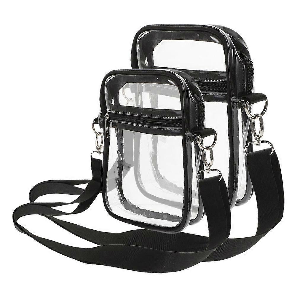 10Pcs Small Clear Crossbody Bag for Storage Use Transparent PVC Purse with Strap