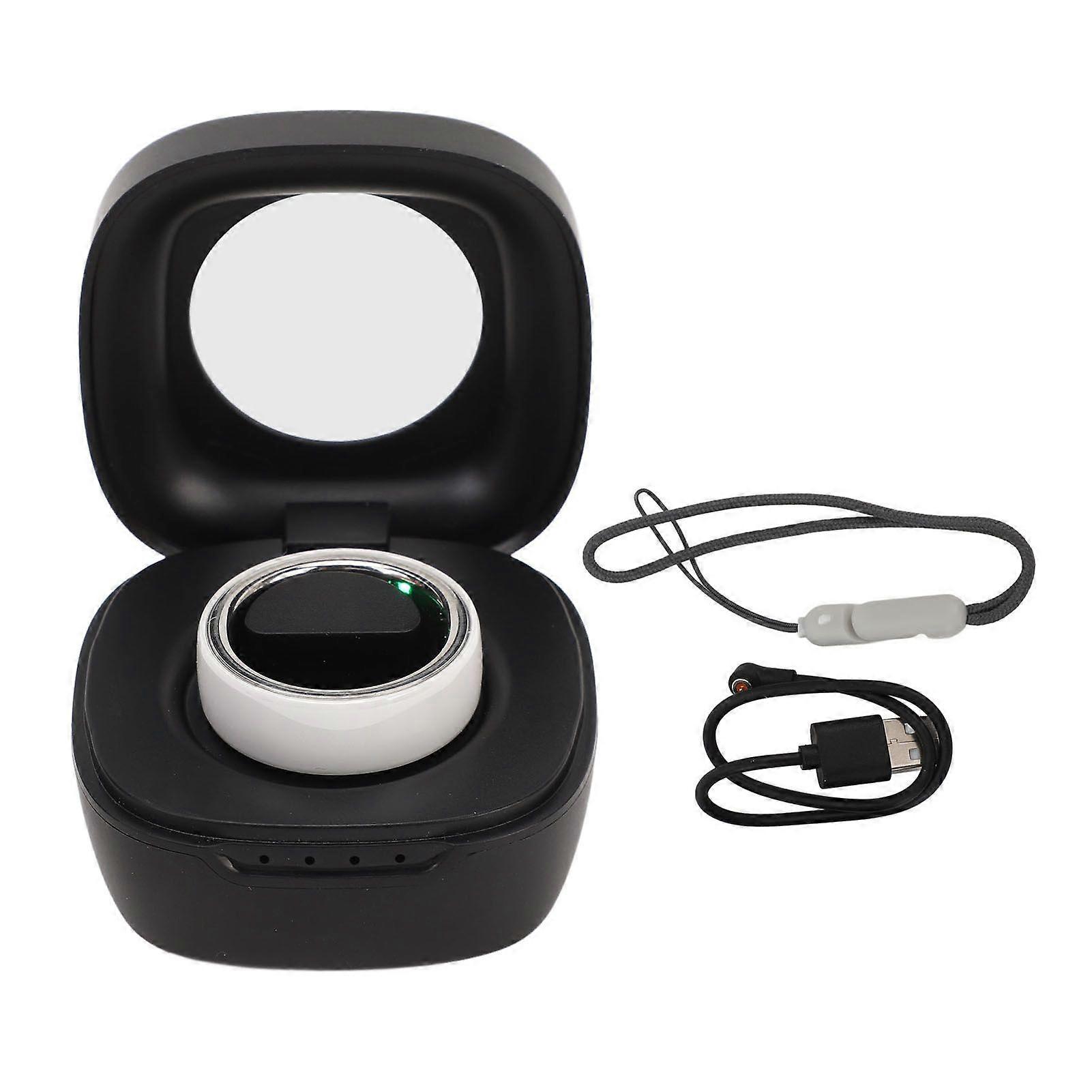 Smart Ring Multifunction Sleep Temperature Monitoring Pedometer 23mah Health Tracker Ring with Charging Case White No. 16