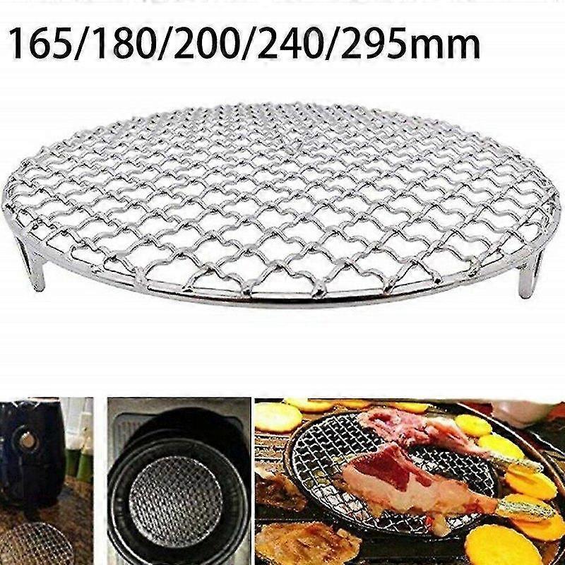 Minglan 304 Stainless Steel Round Grill Net With Foot Barbecue Bbq Meshes Cooling Rack Steam Baking