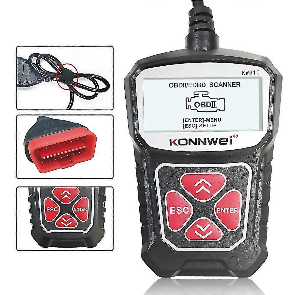 For Konnwei Kw310 Obd Car Fault Detector Code Reader Elm327 Obd2 Scanner Diagnostic