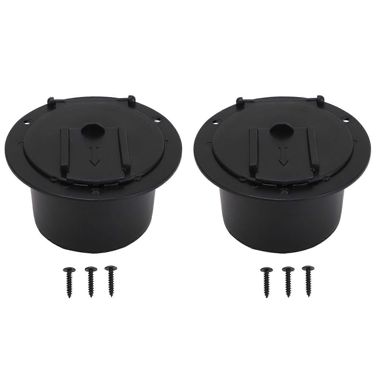 2 Set RV Electrical Cable Hatch ABS Round Power Cord Hatch for Electrical Components