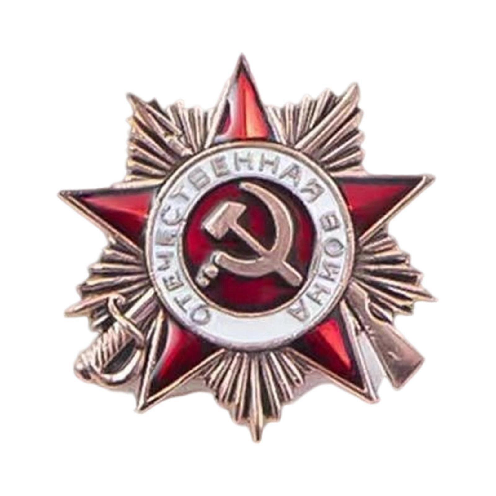 Retro Soviet Order of The Patriotic War Insignias Pin Crafted from Zinc Alloy Portable for Commemorative Event