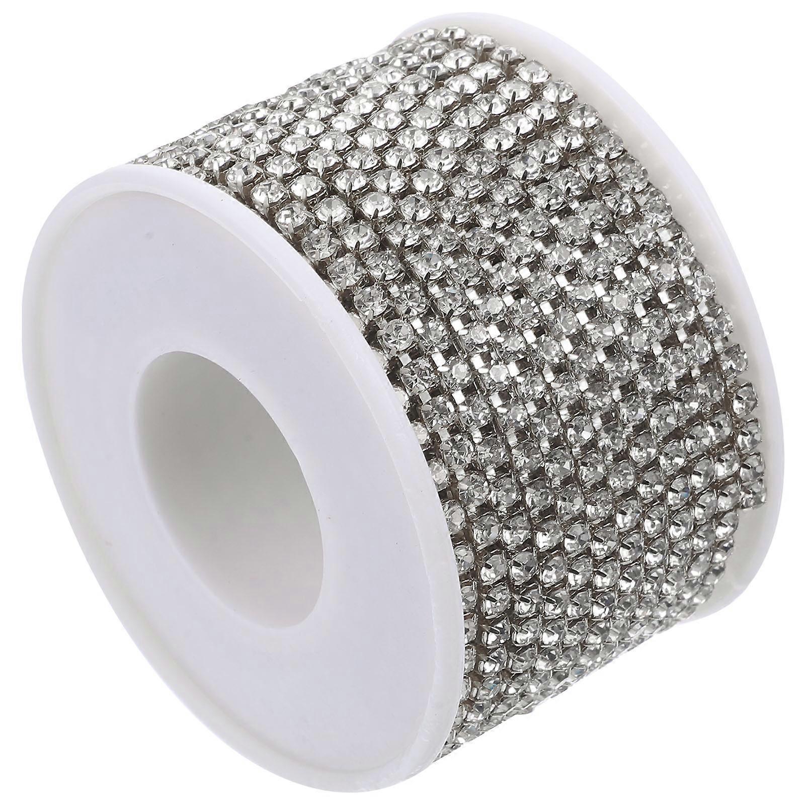 Rhinestone Chain Clothes Chain for Decor 1 Roll Silver Creative Patch DIY