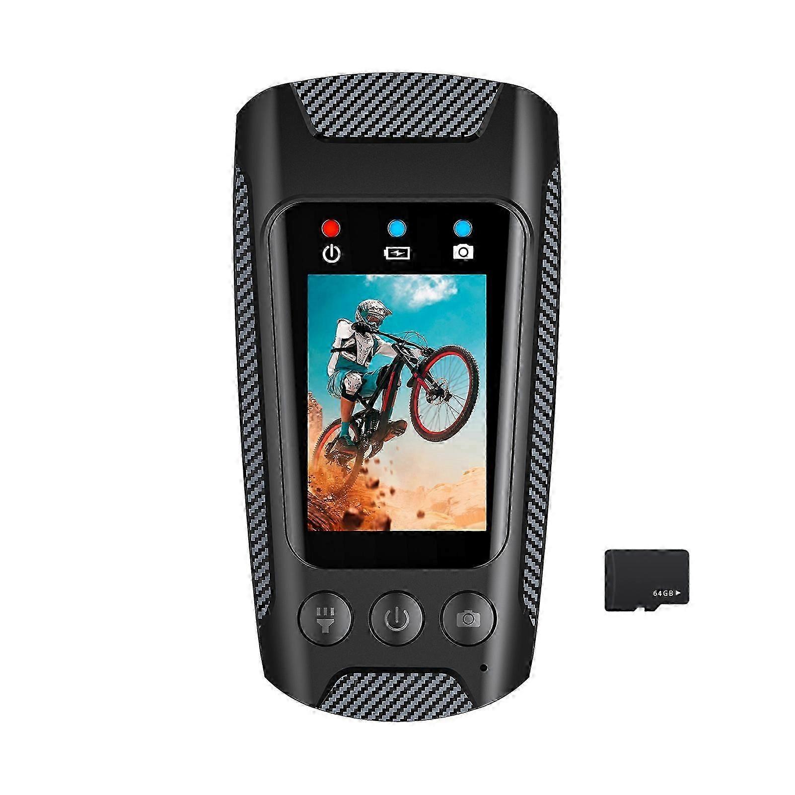 4k 60fps Multifunctional Cycling Camera Rainproof 2.0 Inch Ips Screen Wifi Connection With Led Flas
