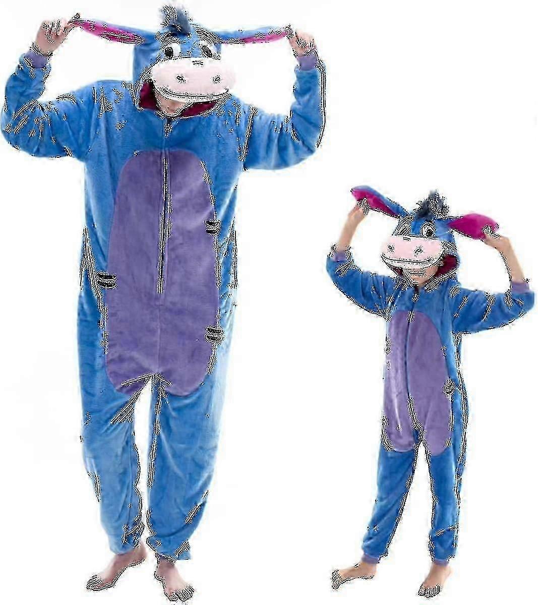 Tättsittande unisex-pyjamas för vuxna, flanelldjurspyjamas för Halloween, nattkläder för heminredning S-2025