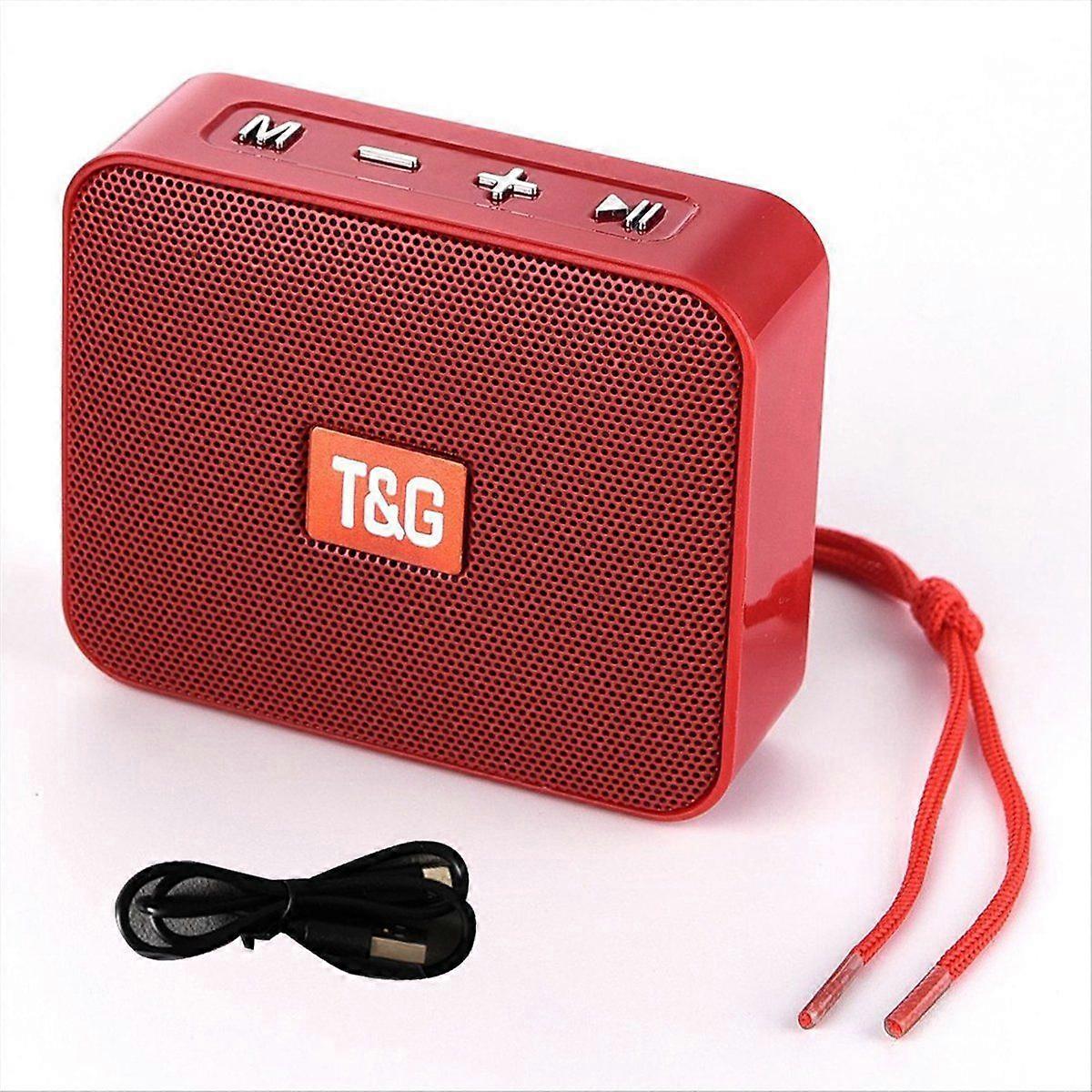 T&G 166 Mini Portable Wireless Bluetooth Speaker, Multi-Functional Portable Mini Speaker Support USB TF Card FM Radio Red