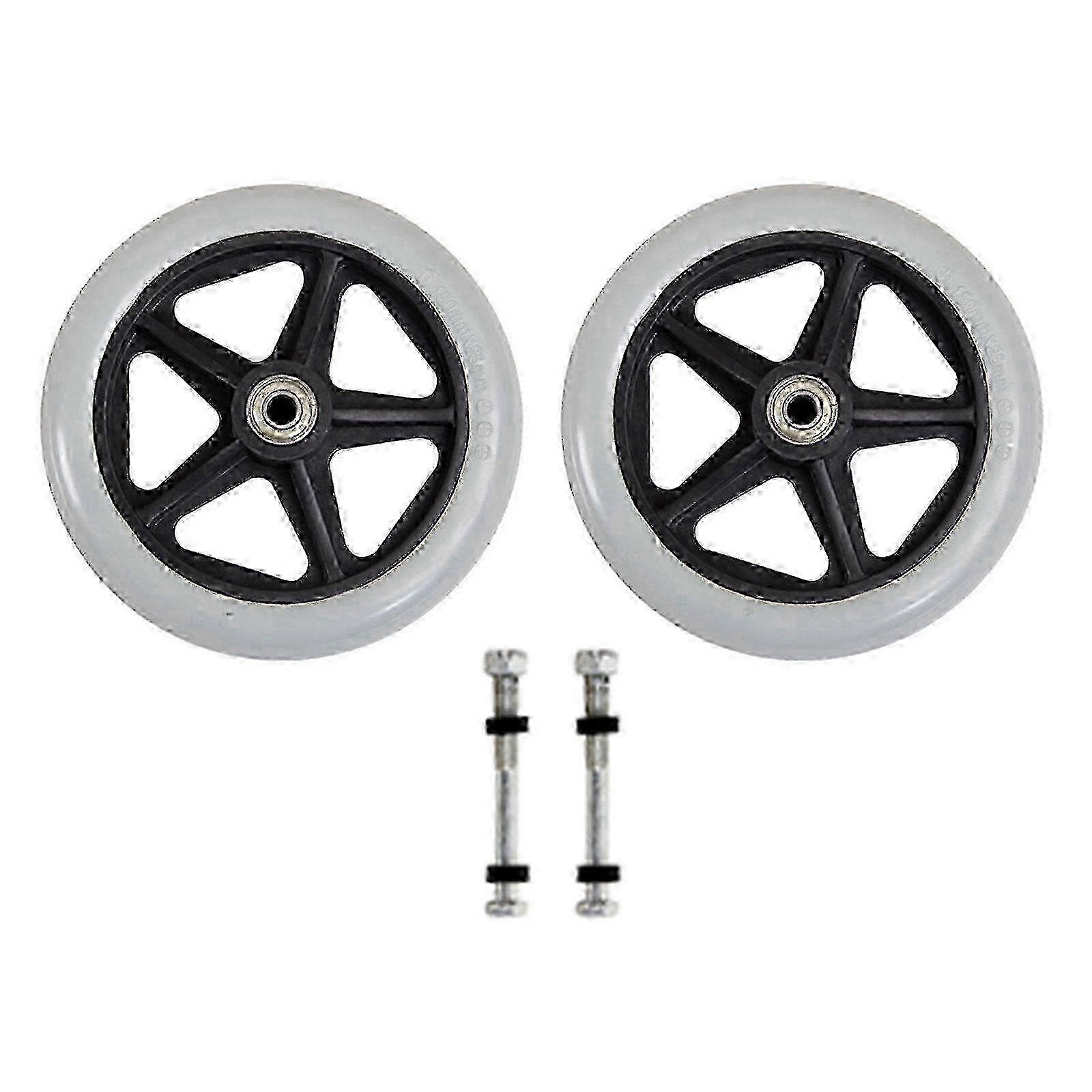 Wheelchair front wheels 6/7/8 inch solid universal caster replacement pair miao7