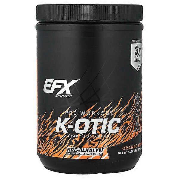 EFX Sports, K-oticÃÂÃÂÃÂÃÂ® Pre-Workout, Orange Mango, 1 lb 1.64 oz (500 g)