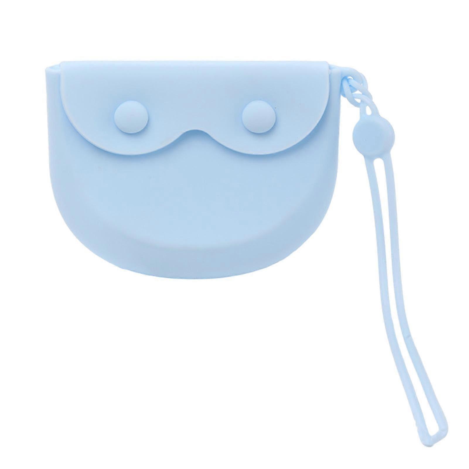 Mouthguard Case, Denture Storage Case, Portable Denture Case For Aligners, Blue With Drainage Hole