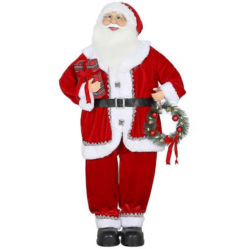 HOMCOM Kerstman Kerstdecoratie 120cm Geluidsgeactiveerd