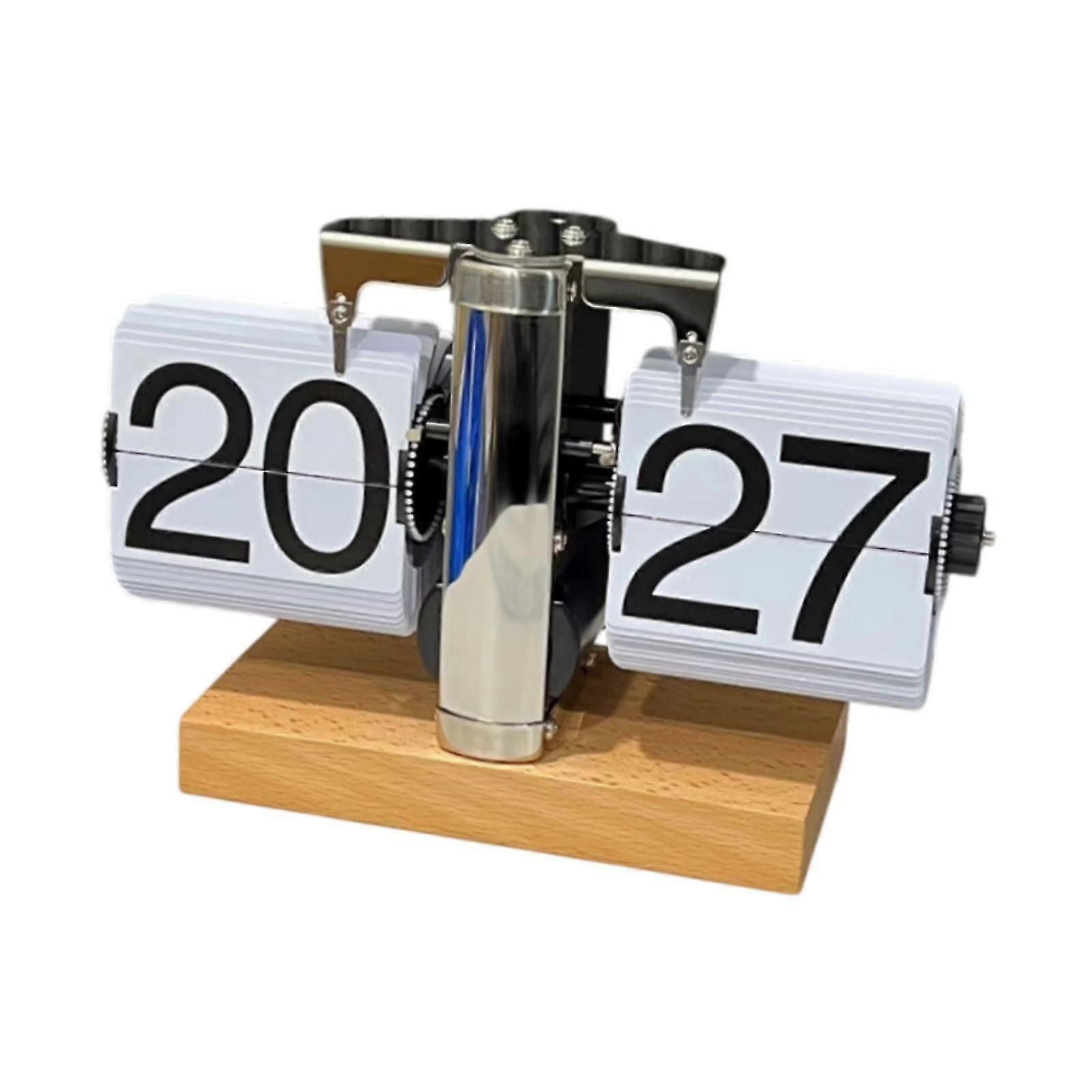 Flip Desk Clock Multifunctional Tabletop Clock for Farmhouse Restaurant Home 25-26s