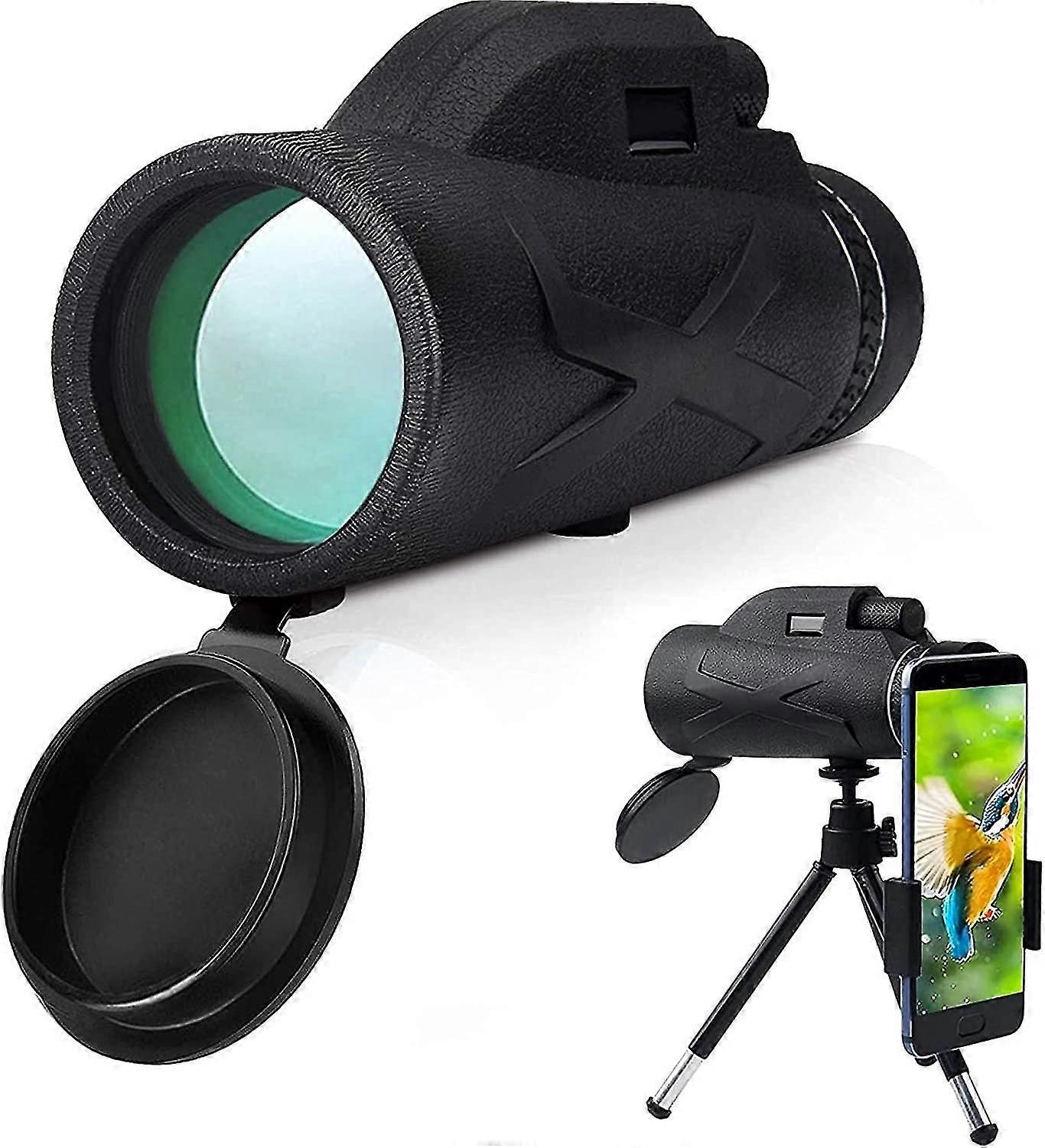 Monocular  Telescope, 80x100 High-performance Prism Telescope, With Smartphone Holder & Tripod Waterproof
