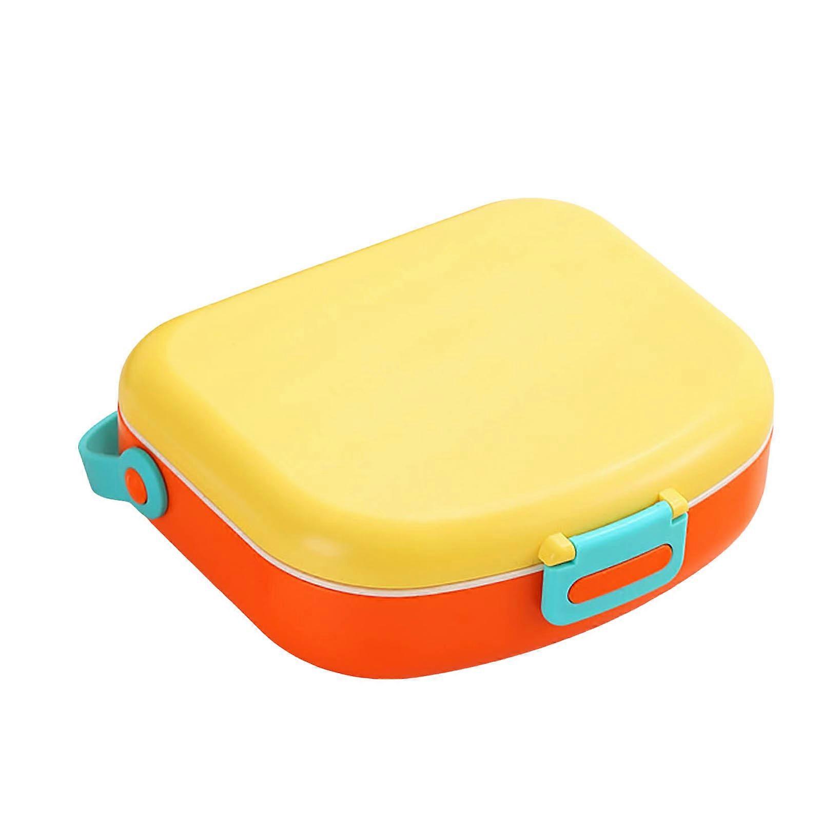 Lunchable Container Set of 4, Divided Bento Boxes Reusable 4-Compartment Food Containers for School, Work, Travel, Brights