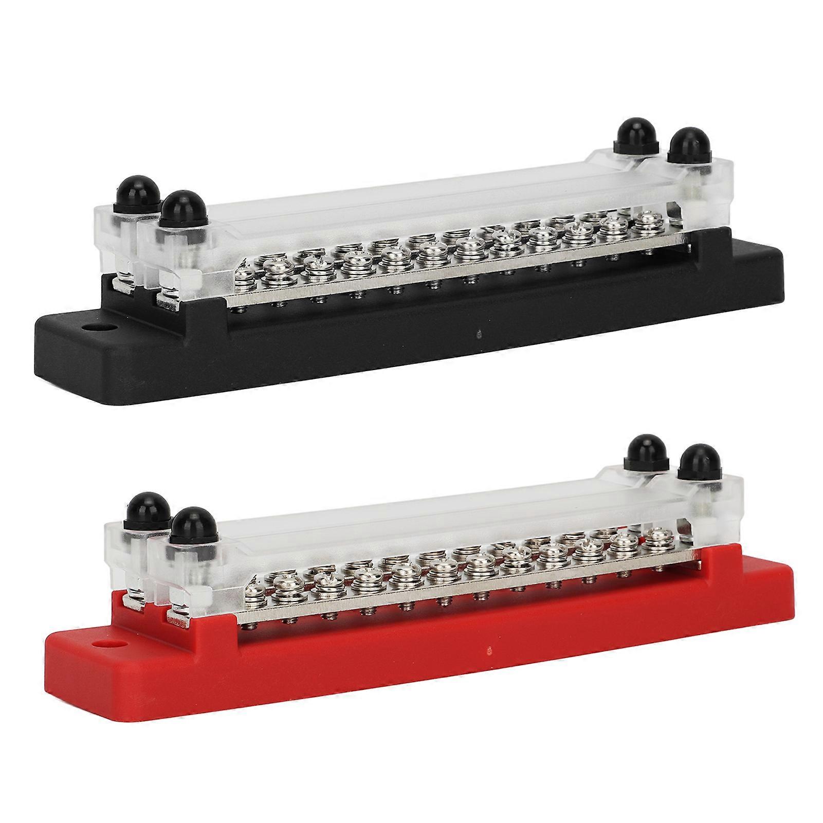 Power Distribution Terminal Block 12 Way 150A 12 to 48V Stainless Steel Rust Proof Terminal Bus Bar Block for Boat Car