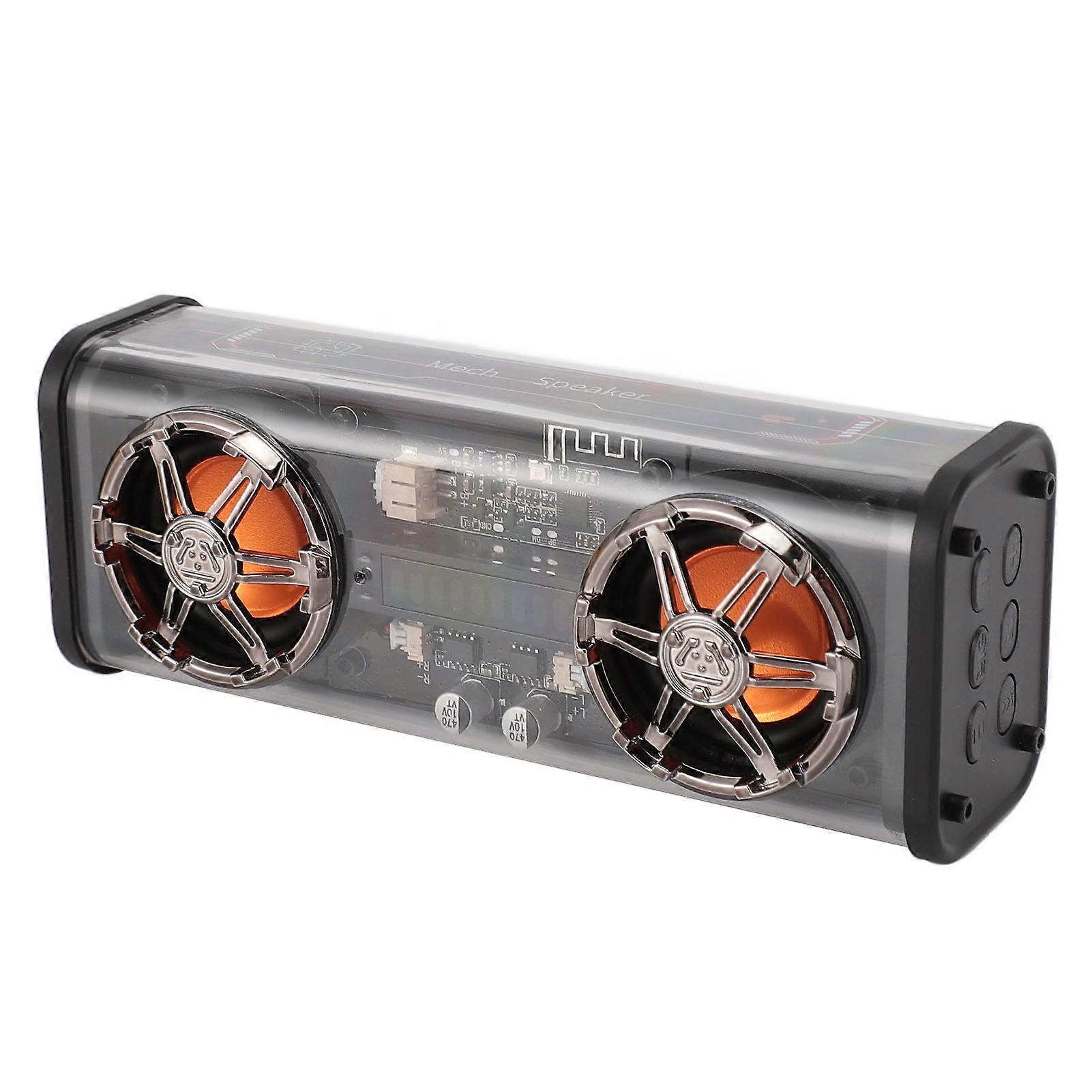 Transparent Bluetooth Speaker 2x5W Subwoofer Portable Wireless Bluetooth 5.3 Speakers With Colorful Lights for Home Party Travel Black 