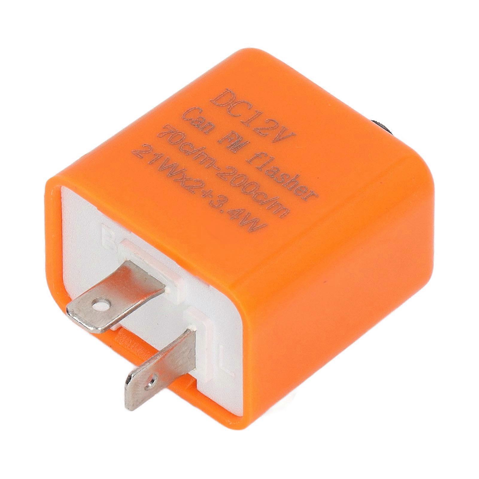 Flasher Relay 12V LED Turn Signal 2 Pin Normally Open Adjustable Frequency for Car 