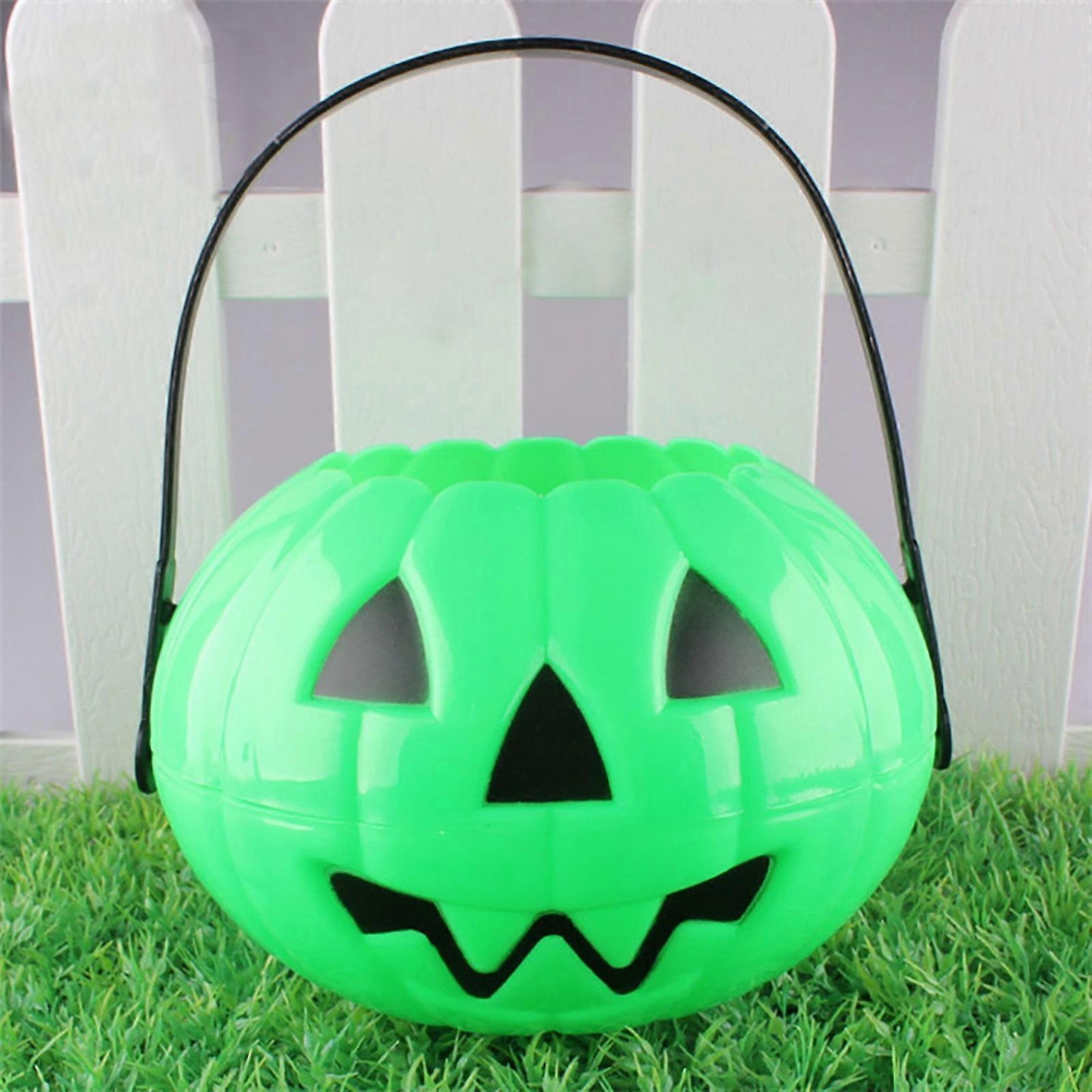 VOSS Large Detachable & Foldable Halloween Pumpkin Bucket - Multi-Color Trick-or-Treat Candy Container