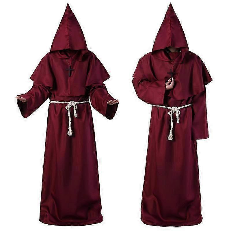 Monk Robe Medieval Renaissance Priest Wizard Cloak Cosplay Costume
