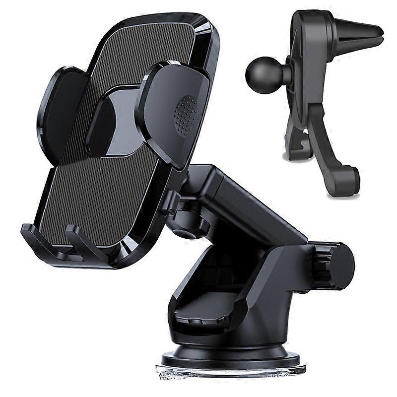 Snap-on phone holder for car with adjustable bracket