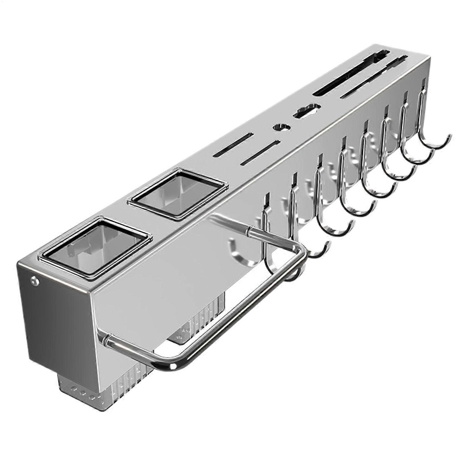 Hanging Utensil Bar Rust Resistant Metal Kitchen Rail With AntiRust Coating ScratchResistant Tool Rack HeavyDuty Bar