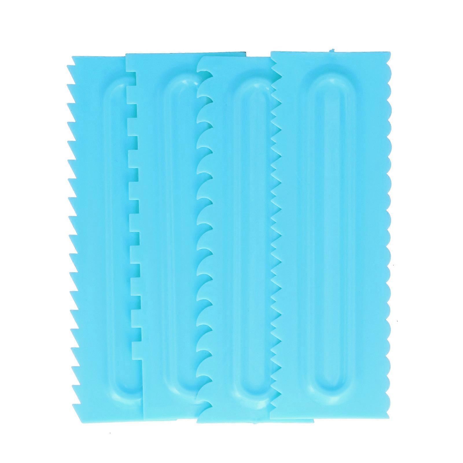 4PCS Cake Scraper Cake Decorating Comb Icing Smoother Cream Scraper Fondant Icing Tools