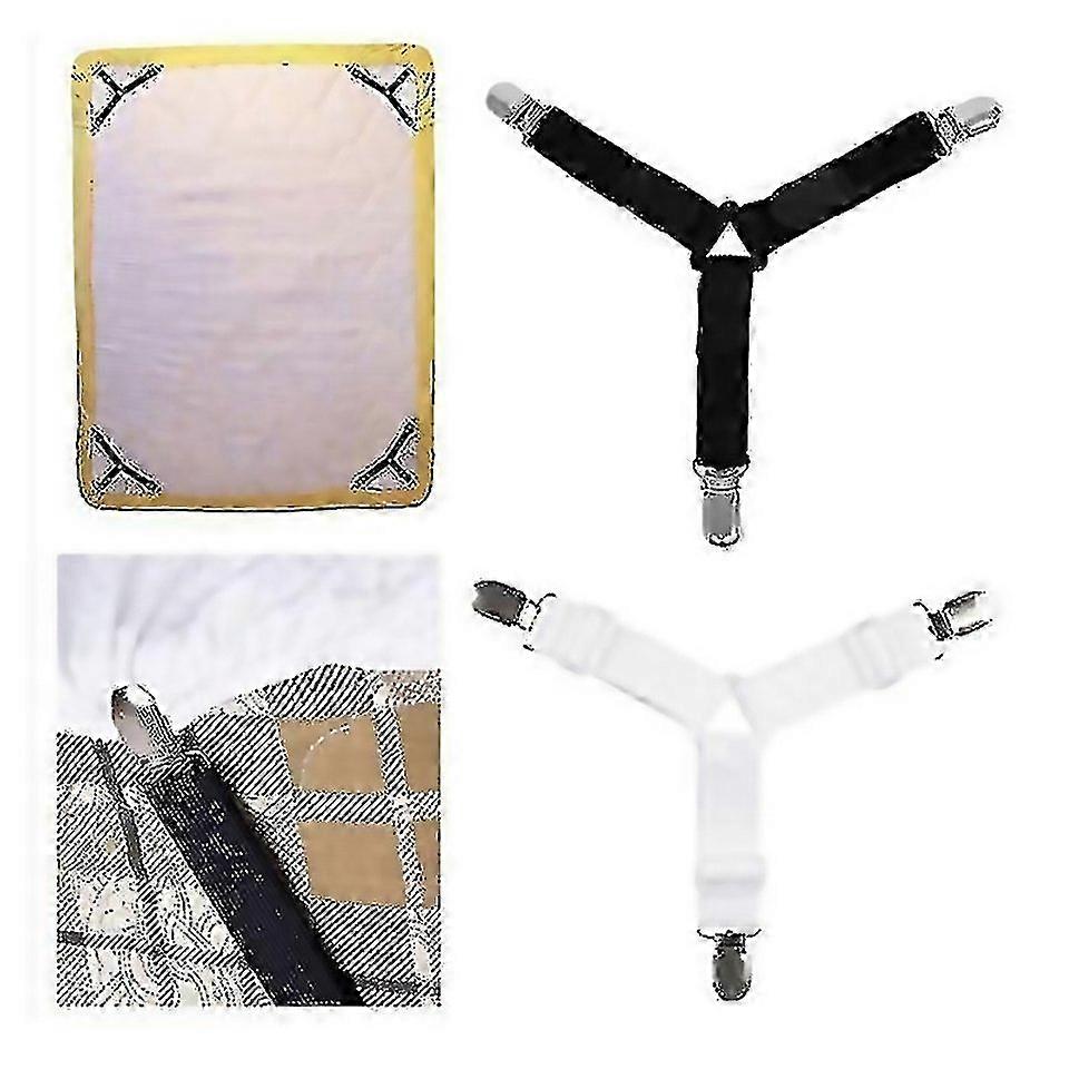 For Adjustable Bed Sheet Holder Straps Triangle Nonslip Elastic Mattress Corner Clips With Heavy Dut
