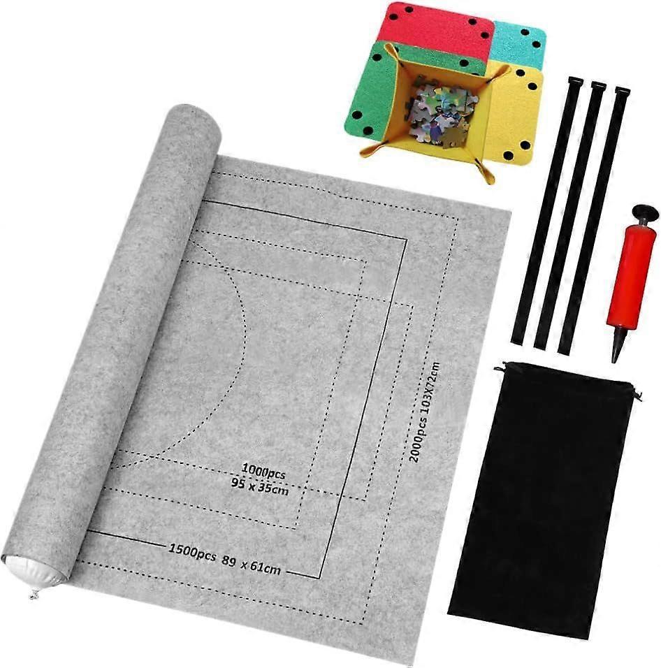 Jigsaw Mat, Puzzle Roll Mat, Portable up to 2000 Pieces Jigsaw Board, Foldable