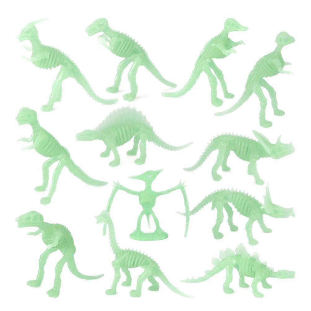 12Pcs Luminous Dinosaur Fossil Skeletons Simulation Tyrannosaurus Rex Brachiosaurus Triceratops