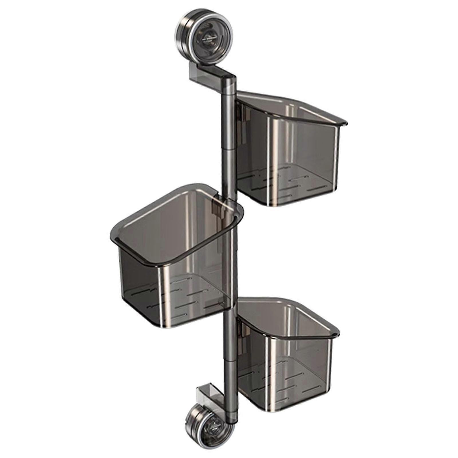 Mess Release Kitchen Storage System Suction Mount Wall Basket Rustproof Plastic Construction Compact Design For Spices Cutlery Multicolor