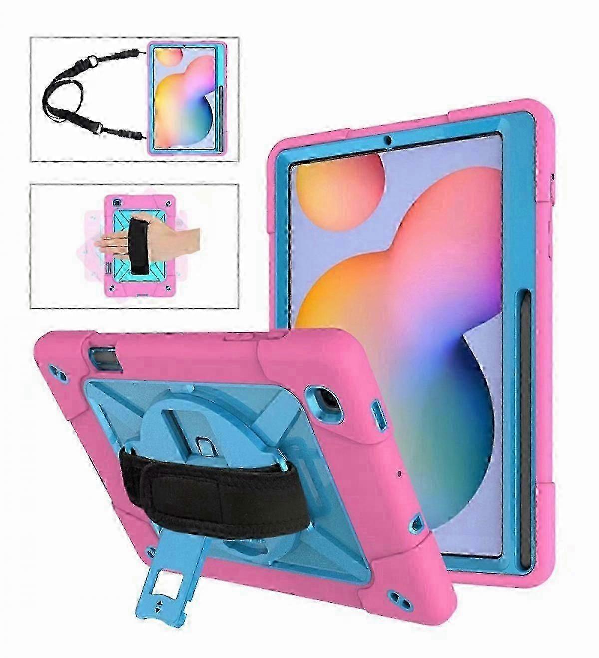 XYC For Galaxy Tab A7 10.4 2020/SM-T500/T505/T507 with Built-in Screen Protector and 360 Degree Swivel Stand and Hand and Shoulder Strap C OHM