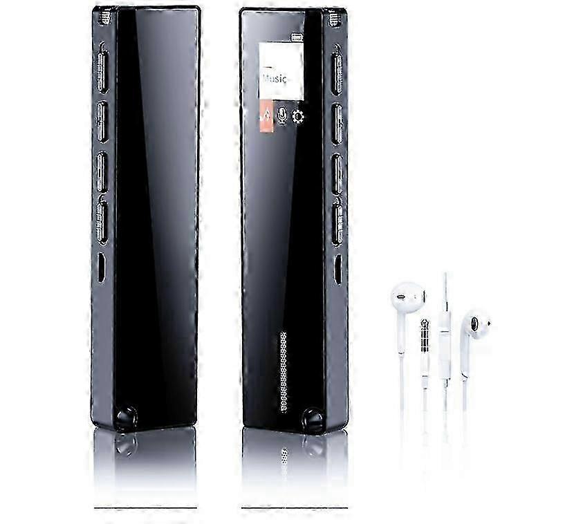 64GB Digital Voice Recorder, Mini Voice Activated Recorder, with Mp3 Player and Hd Microphone, Rechargeable Auto-Save Recording Device(Black)
