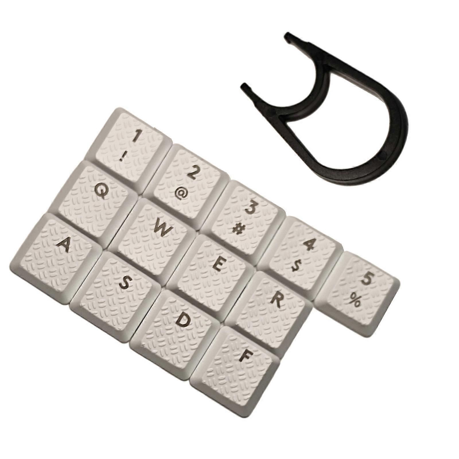 Stylish ABS Keycaps Textured Tactility Backit Keycap for G813/G815/G915/G913 TKL Non Slip for Gamers Professionals 13PCS  White