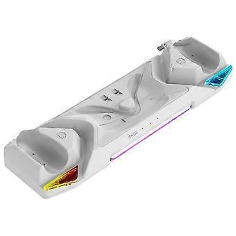 IPEGA Charging Dock for Quest 3s/Quest 3/Quest 2 VR Glasses & Controllers Fast Charger Station with Colorful Contacts