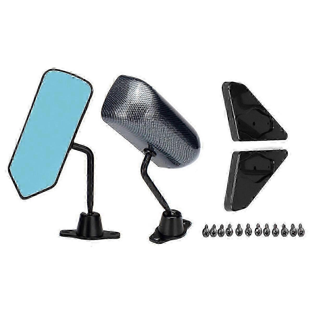 1 Pair Universal F1 Style Car Side Rearview Mirrors Door Wing Rear View Mirror for ABS Carbon Fiber Look DS