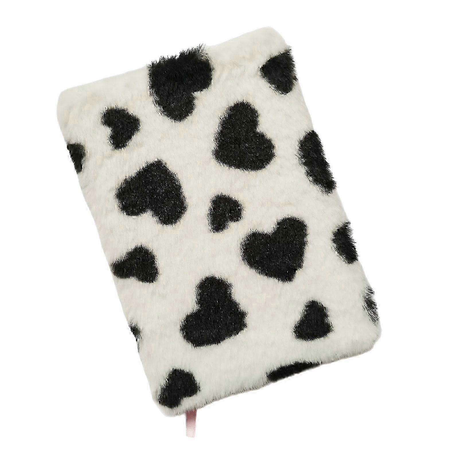 A 5 Plush Notebook 80 Sheets Aesthetic Notebook Lovely Daily Notepads Journal Notebook Cartoon Stationery Notebooks black w