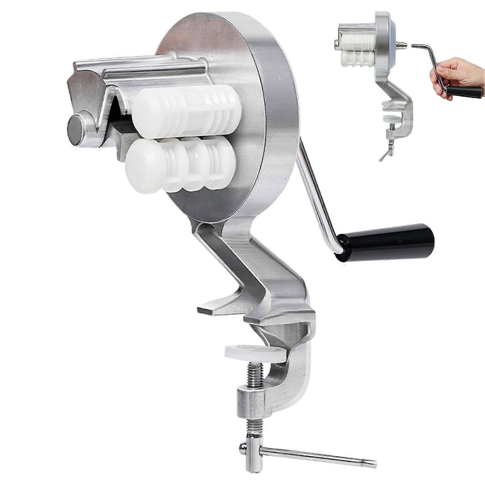 Manual Pasta Maker with Ergonomic Hand Crank for Cavatelli and Macaroni, Aluminum Alloy Easy Clean Design