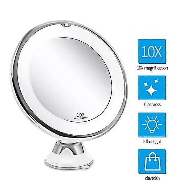 LED Makeup Mirror with Suction Cup and 360° Rotation