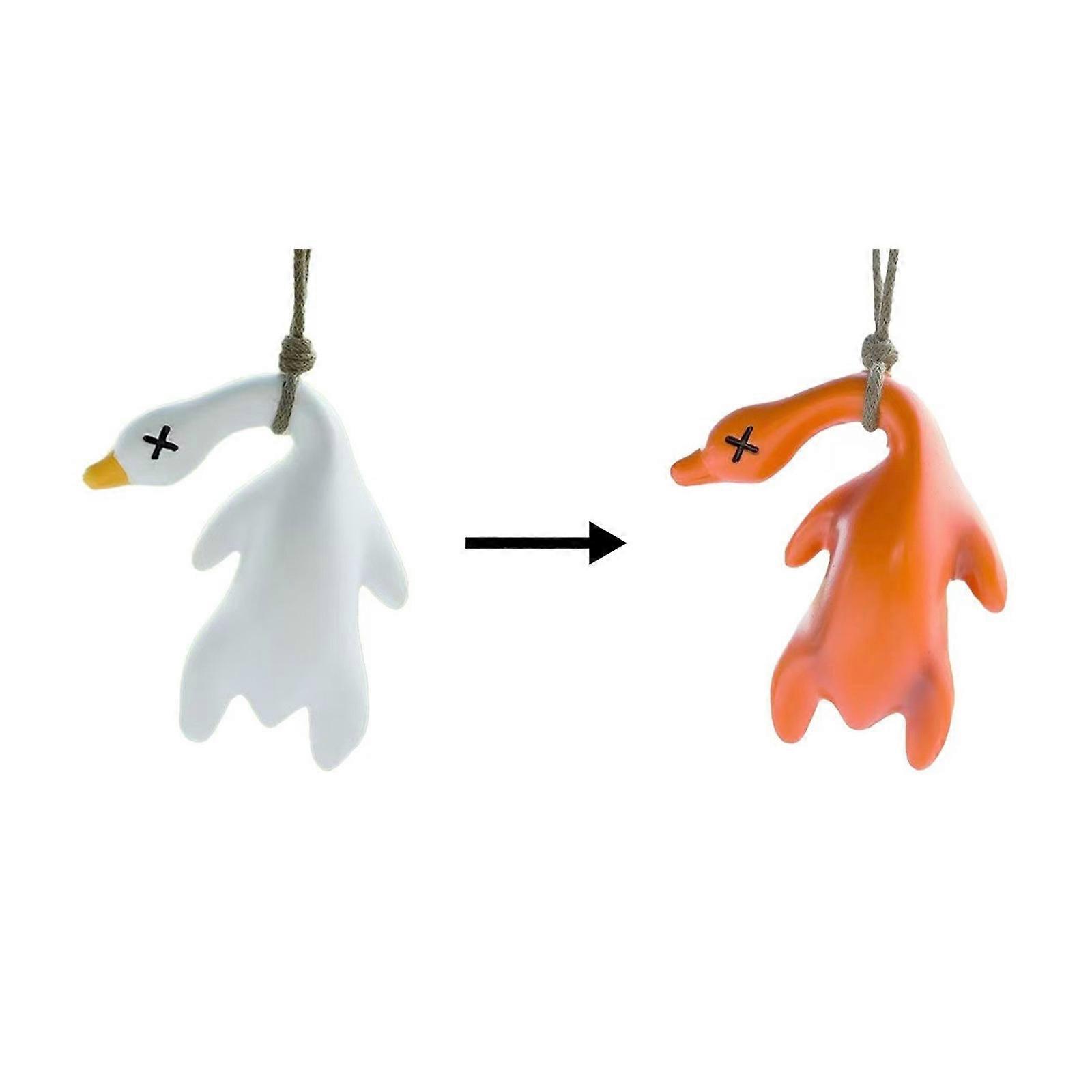 2025 2Pcs Color-Changing Roast Duck Car Pendant Cute Duck Uv Detection Hanging