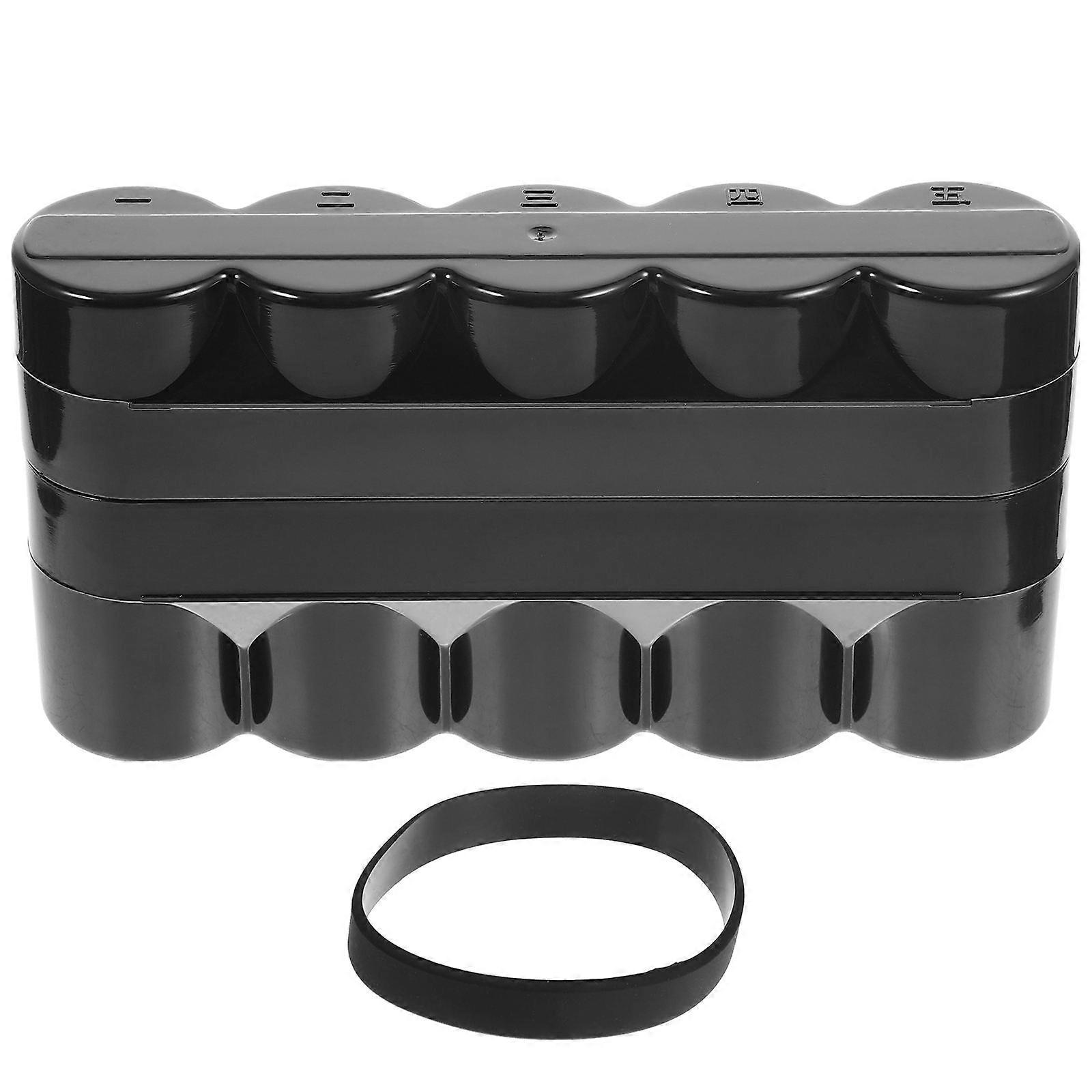 Black Film Box Hard Case for Storage with 2Pcs Container