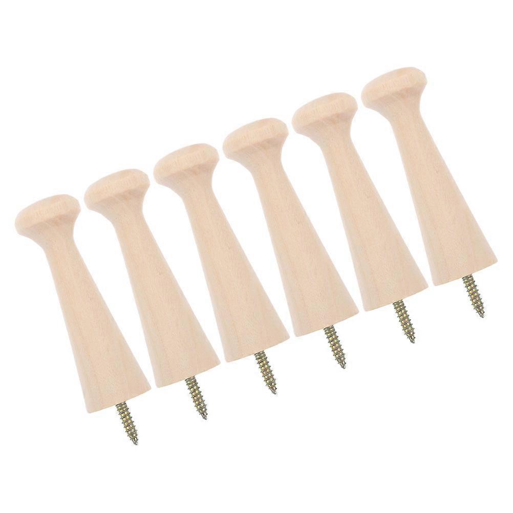 Wooden Wall Hooks for Entryway Coat Rack with Storage 6Pcs Set