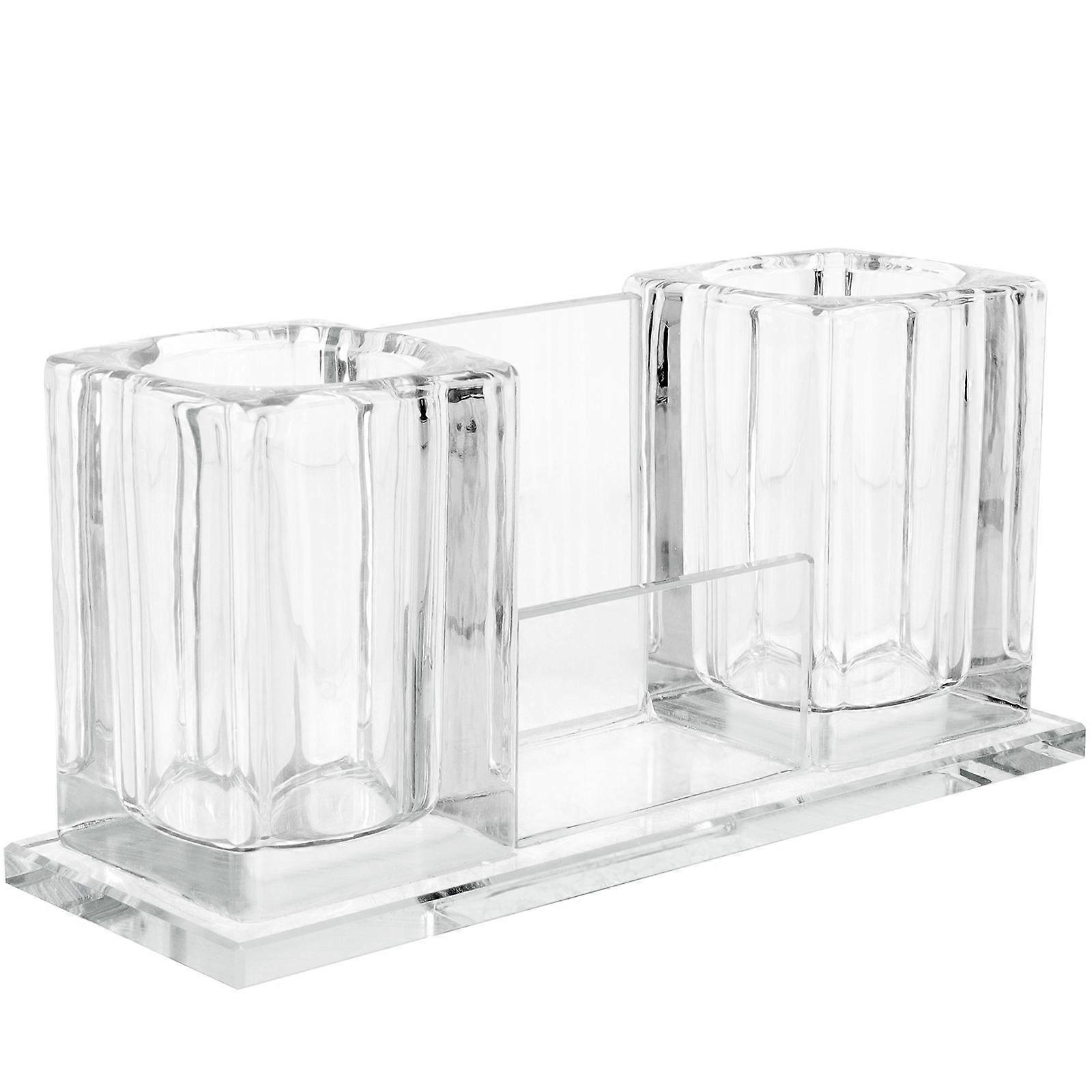 Acrylic Microphone Stand for Desktop Storage 2Pcs Transparent Wireless Holder