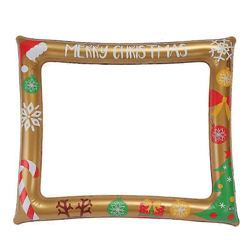 Double Sided Inflatable Photo Frame with "Merry Christmas" and "Happy New Year" Designs - Durable PVC Balloon Frame