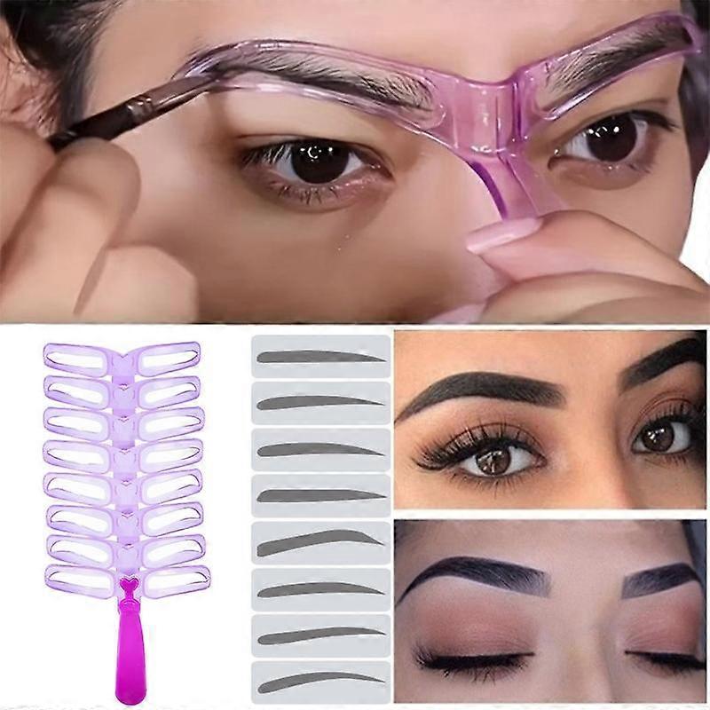 Handheld Eyebrow Stencil Set, Headband Design, Perfect Brow Shape, Easy to Use, Essential Makeup Tool for Beginners, 8 Styles Available, Eye