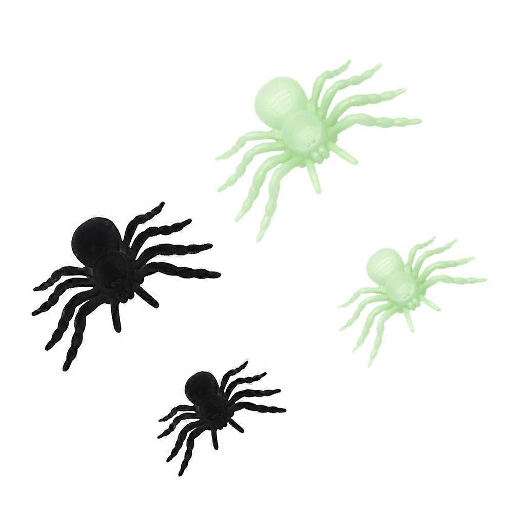 Halloween Black Spiders Plastic Props for Decoration 4Pcs Pack