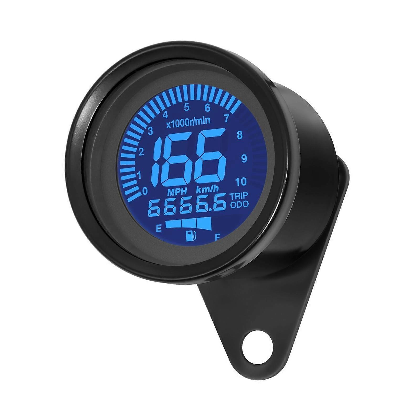 Motorcycle Digital Speedometer with Tachometer and Fuel Gauge, Universal DC12V Odometer for Scooter ATV