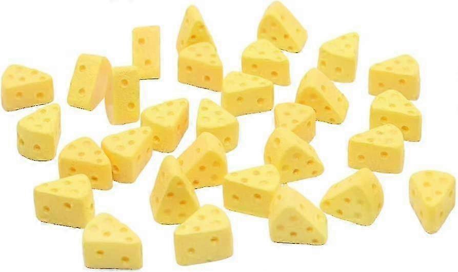Simulation Cheesecake Figurines for Miniature Displays: 30pcs Triangle Food Items