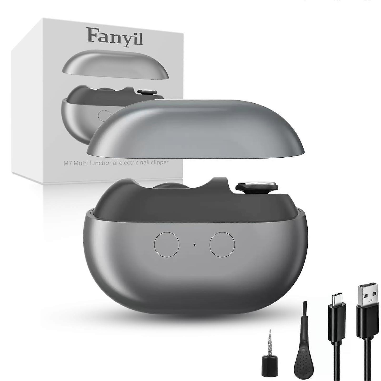 Electric Nail Clipper with LED Light and Safety Sensor, 3in1 Rechargeable USBC for Adults and Seniors